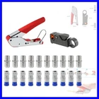Cable Crimper Coaxial Compression Tool Kit Wire Stripper With F RG6 RG59... New. Price: $26.99.