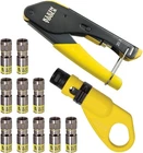 Klein Tools 80151 Coax Cable Compression Crimper And Stripper Set With Yellow New. Price: $71.99.