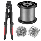 Wire Rope Crimping Tool Kit, 328FT Stainless Steel Cable With 200PCS 1/16 New. Price: $42.99.