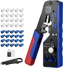 Pass Through RJ45 Crimp Tool Kit For CAT5 CAT6A CAT7 All-in-one New. Price: $25.99.