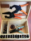 Weidmuller, Xcelite Tool Lot, Attachments, Hand Crafted Box PTL94, PTL94T Used. Price: $650.00.