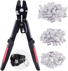 Wire Rope Crimping Swaging Tool Kit For Cable Crimps Aluminum Double Barrel New. Price: $29.90.
