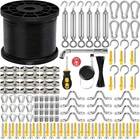 246FT Black Vinyl Coated 304 Stainless Steel Wire Rope Cable Kit Heavy Duty Ou New. Price: $60.98.