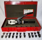 Burndy Latch Head Hydraulic Y500CTHS Crimp Tool & 12 Sets Of Dies WDA8300 Used. Price: $870.00.