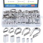 Glarks 250PCS 304 Stainless Steel Wire Rope Cable Thimbles Combo And Aluminum Cr New. Price: $20.16.