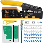 Pass-through RJ45 Crimping Tool Kit For CAT5E, CAT6, CAT7, And Telephone New. Price: $38.21.