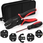 Ratcheting Crimping Set, 6PCS Interchangeable Jaws Wire Crimper With New. Price: $60.86.
