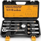 Elead 8-PIECE 3/8" Drive Magnetic Swivel Spark Plug Socket Set, 5/8", 9/16", 14M New. Price: $58.99.